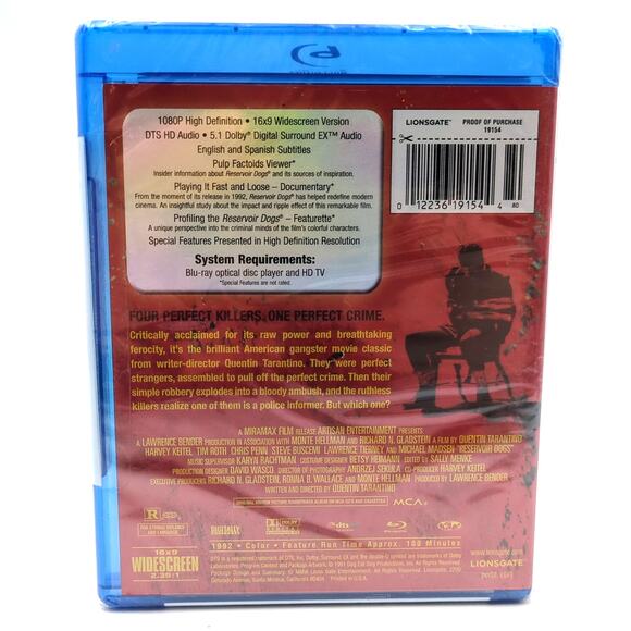 Reservoir Dogs 1992 (Blu-ray, 2009) 15th Anniversary Quentin Tarantino - New - Picture 2 of 2